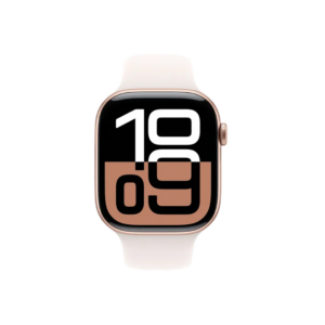 Apple Watch Series 10 [GPS 46 mm] Smartwatch with Rose Gold Aluminium Case with Light Blush Sport Band - M/L.