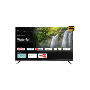 CELLECOR 108 cm (43 inch) Full HD LED Smart Android TV with Voice Remote | Play Store (E43P) Free Installation - Black