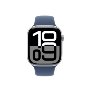 Apple Watch Series 10 GPS 46mm Silver Aluminium with Denim Sport Band  (Denim Strap, Free Size)