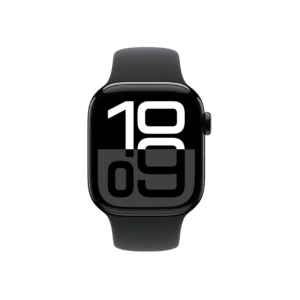 Apple Watch Series 10 GPS with Sport Band - M/L (46mm Retina LTPO3 OLED Display, Jet Black Aluminium Case)