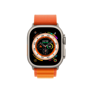 Apple Watch Ultra [GPS + Cellular 49 mm] smart watch w/Rugged Titanium Case & Orange Alpine Loop - Small.