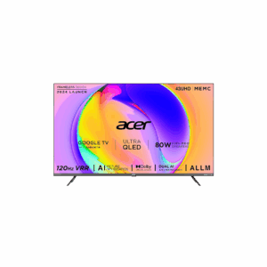 Acer Super Series 108 cm (43 inch) QLED Ultra HD (4K) Smart Google TV Android 14 (Black) | MEMC | ALLM | VRR | AI Picture Optimisation | 80W PRO Speakers | GIGA Bass | Dolby Vision-Atmos  (AR43QDXGU2875AT)