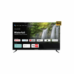 CELLECOR 108 cm (43 inch) Full HD LED Smart Android TV with Voice Remote | Play Store (E43P) Free Installation - Black