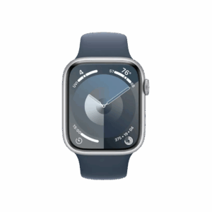 Apple Watch Series 9 GPS+Cellular with Storm Blue Sport Band - M/L (45mm Display, Silver Aluminium Case)