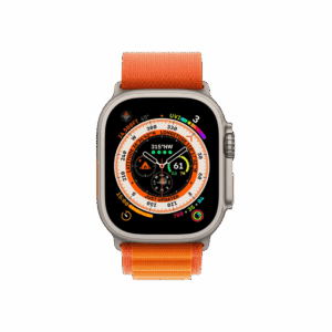 Apple Watch Ultra [GPS + Cellular 49 mm] smart watch w/Rugged Titanium Case & Orange Alpine Loop - Small.