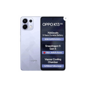 OPPO K13 5G with 7000mAh and 80W SUPERVOOC Charger In-The-Box (Icy Purple, 256 GB)  (8 GB RAM)