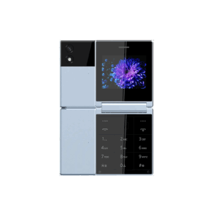 itel Flip 1 Keypad Mobile with Type C Charging| Leather Back | 1200 mAh Battery  (Light Blue)